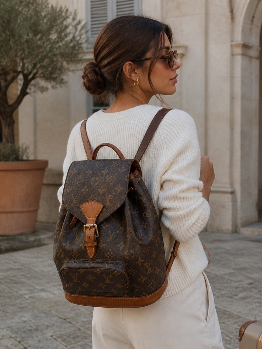 Louis Vuitton 1999 Montsouris PM Backpack Vintage Monogram Like New w/ Box